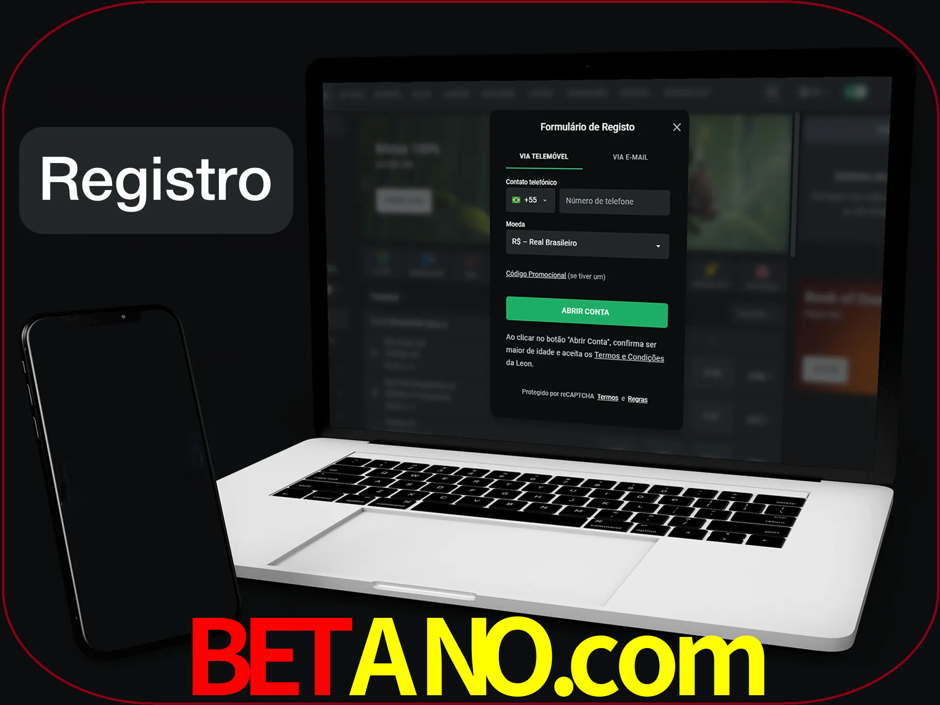 O registro na LeonBet é simples.