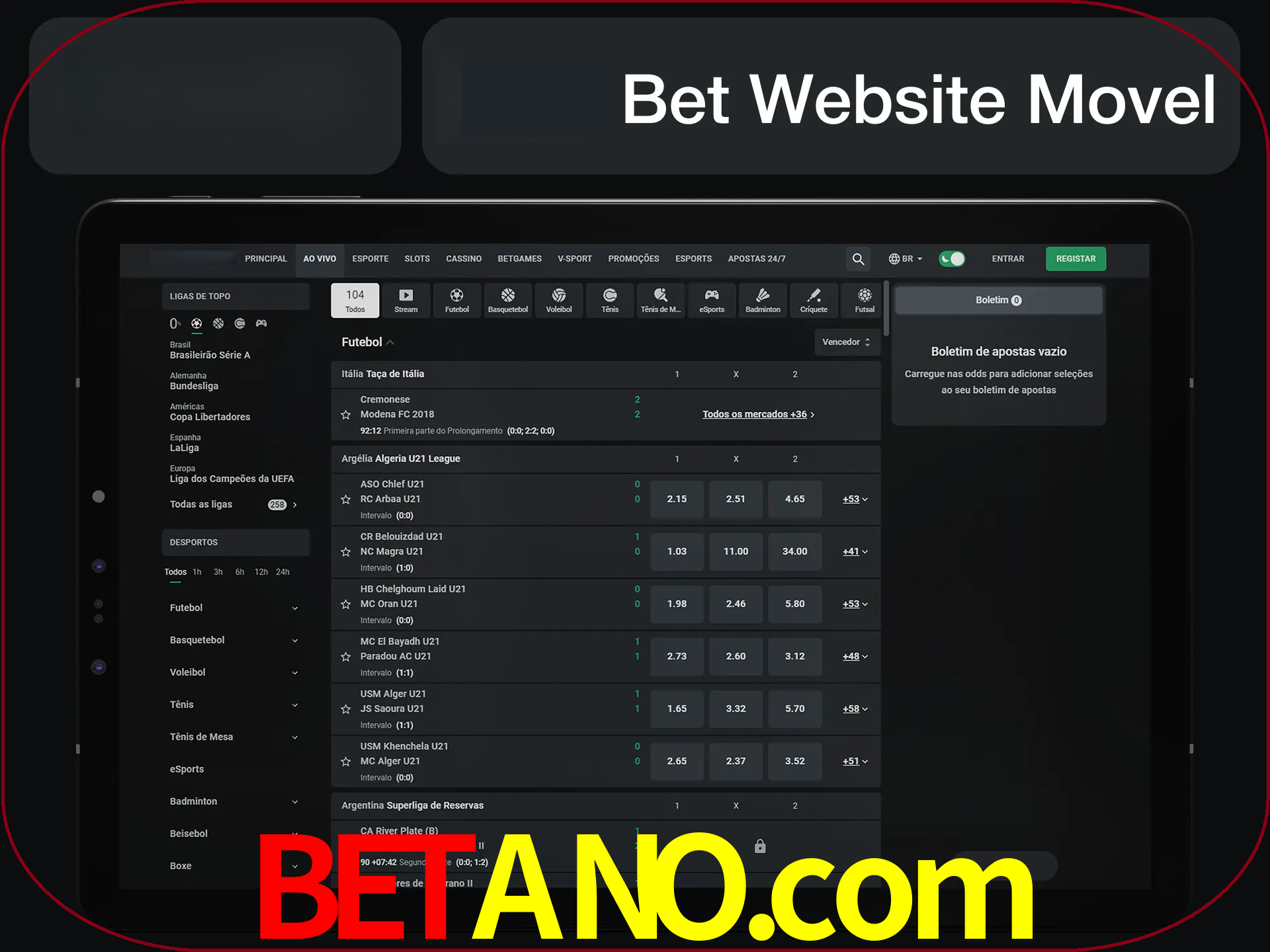 Use nosso website em qualquer dispositivo.