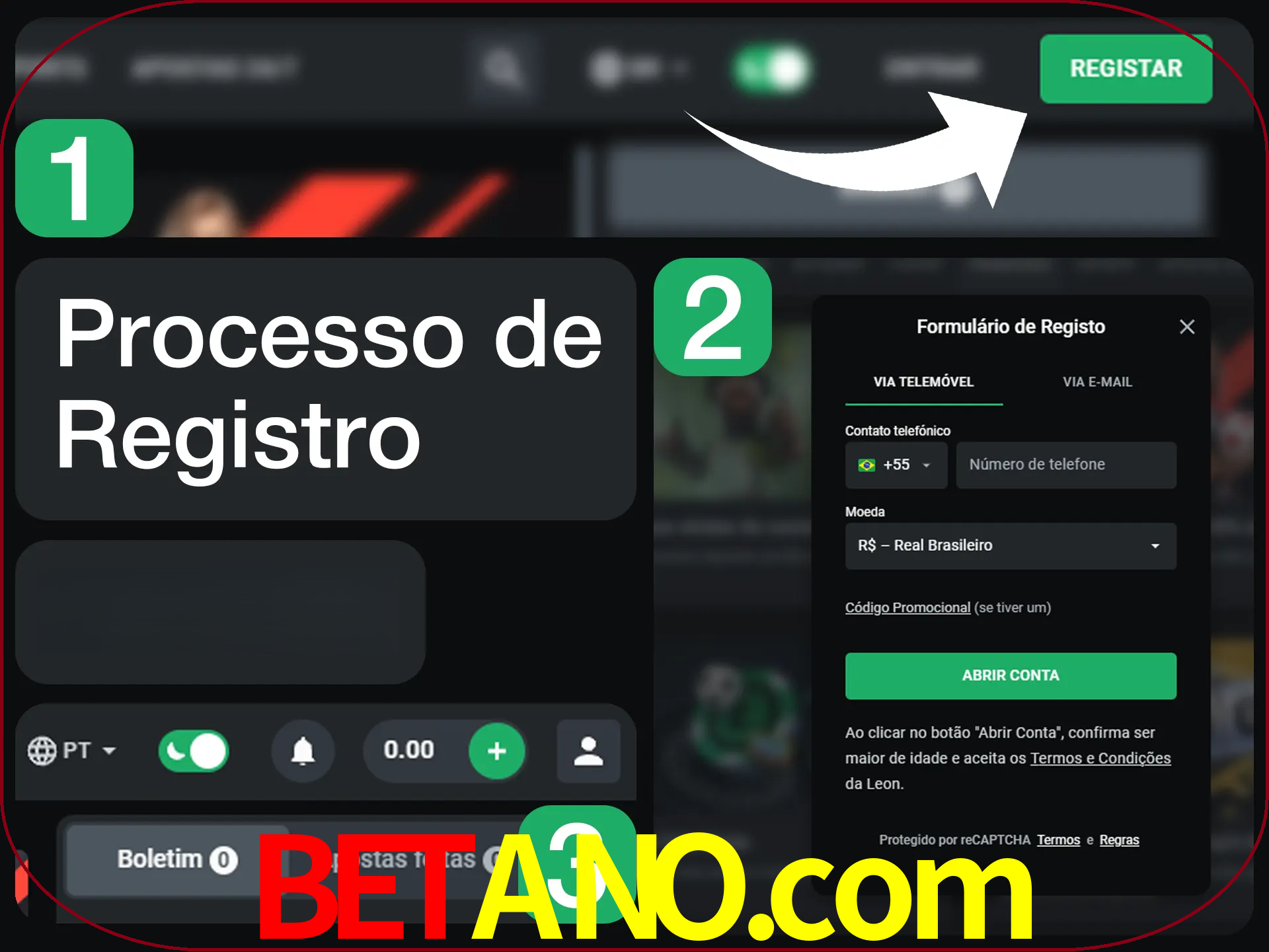 O processo de registro na LeonBet é simples.